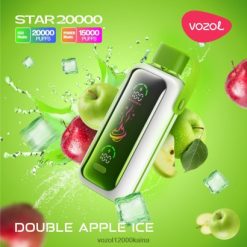 VOZOL Vape Kaina - VOZOL STAR 20 000 BT0B6402 dvigubas obuolių ledas